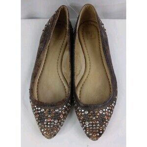 The Frye Company Regina Ballet Flats Slip On Shoes Brown Distressed Womens 6.5 M